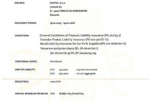 Zavarovanje odgovornosti proizvajalca (2025)